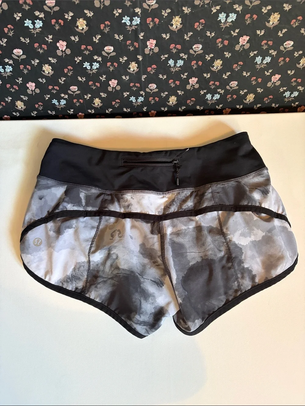 lululemon athletica Black and Gray Women's Running Shorts